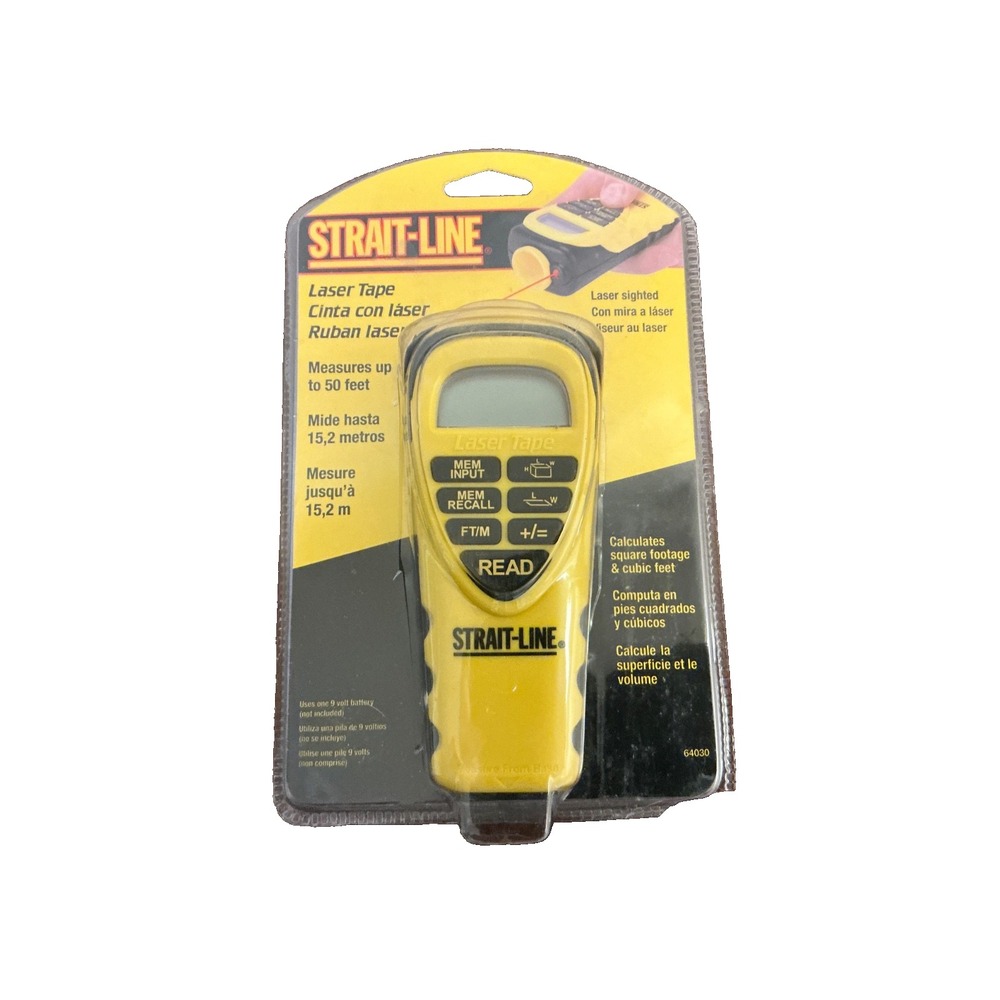 Strait-Line Laser Tape, Measures 50 Feet/ Calculates Square Foot & Cubic Feet